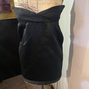Designer Black Satin mini-cocktail Dress